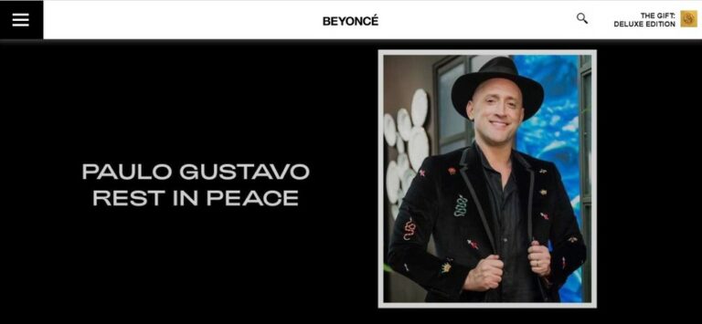Beyoncé presta homenagem a Paulo Gustavo em site oficial: ‘Descanse em paz’