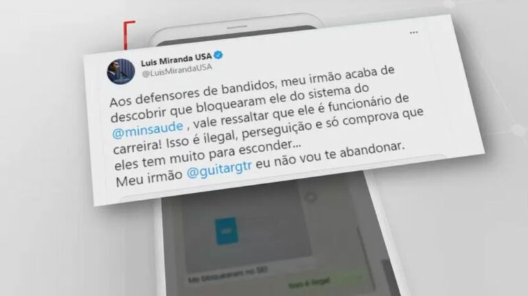 Luis Miranda diz que irmão foi bloqueado em sistema do Ministério da Saúde