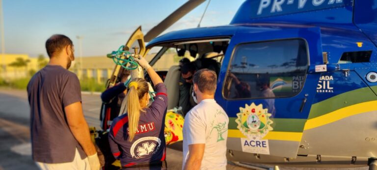 Helicóptero Harpia 03 faz seu primeiro resgate de paciente em Brasileia