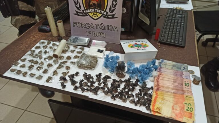 PM fecha “boca de fumo” e prende casal com drogas e dinheiro na Baixada da Sobral