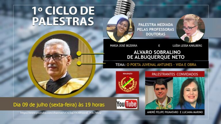 Academia Acreana de Letras promove palestra virtual ‘O Poeta Juvenal Antunes – Vida e Obra’