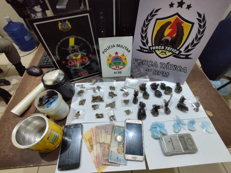 Após denuncia anônima, PM fecha ‘boca de fumo’ e prende 2 por tráfico em Rio Branco