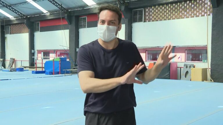 Repórter da Globo dá salto mortal após entrevistar colegas da ginasta Rebeca Andrade