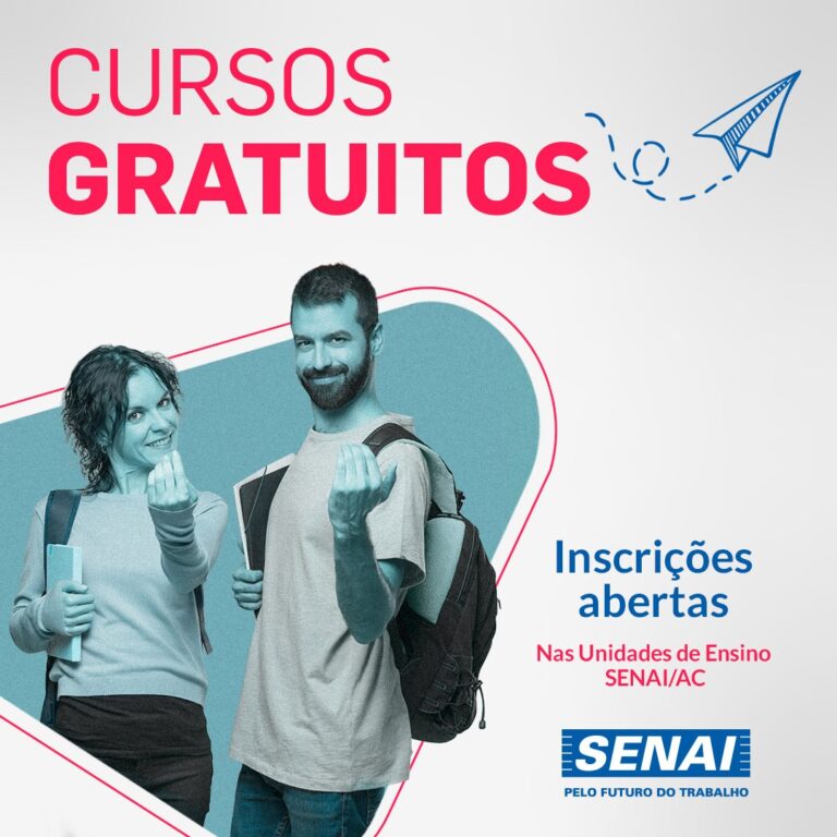 SENAI abre vagas para dezenas de cursos gratuitos no Acre; saiba tudo
