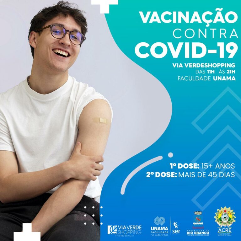 Covid-19: Unama do Via Verde Shopping vacina jovens de 15 anos ou mais neste domingo