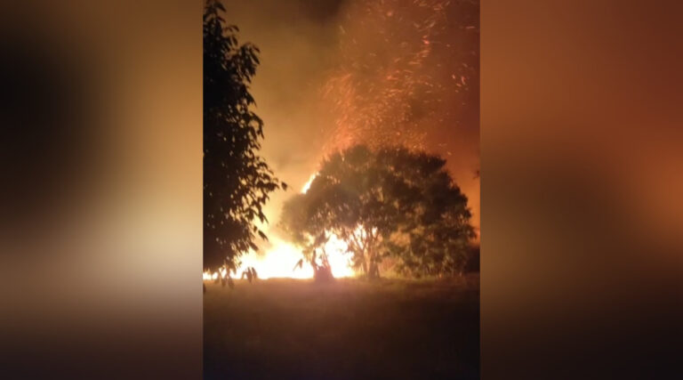 Incêndio em vegetação próximo à escola Manoel Braz de Melo, em CZS, assusta moradores