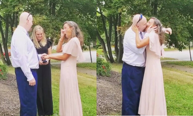 VÍDEO: Desabando em lágrimas, mulher se casa com homem condenado por matar seu irmão