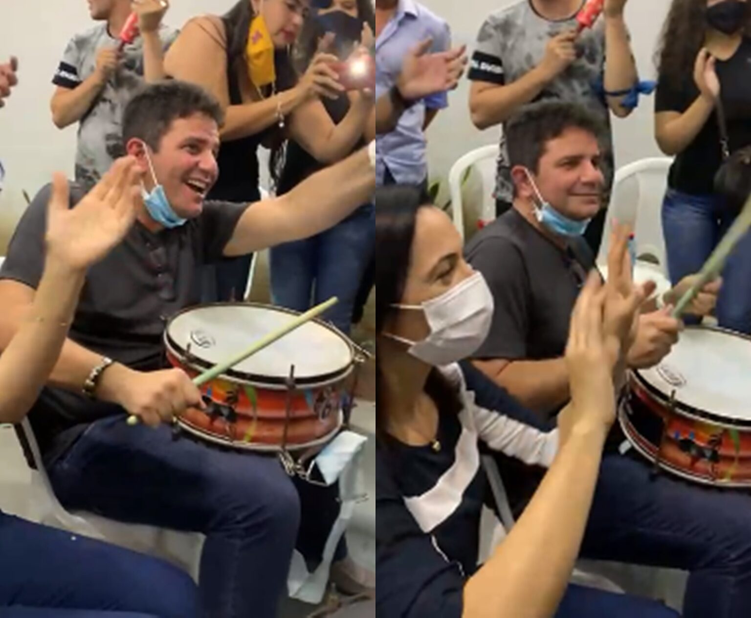 Gladson se une à Juventude Progressista com instrumento nas mãos e canta: “É a Mailza que o povo quer”
