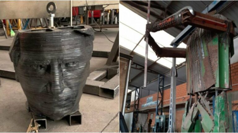 Estátua de Bolsonaro construída no RS deve ficar pronta nas próximas semanas