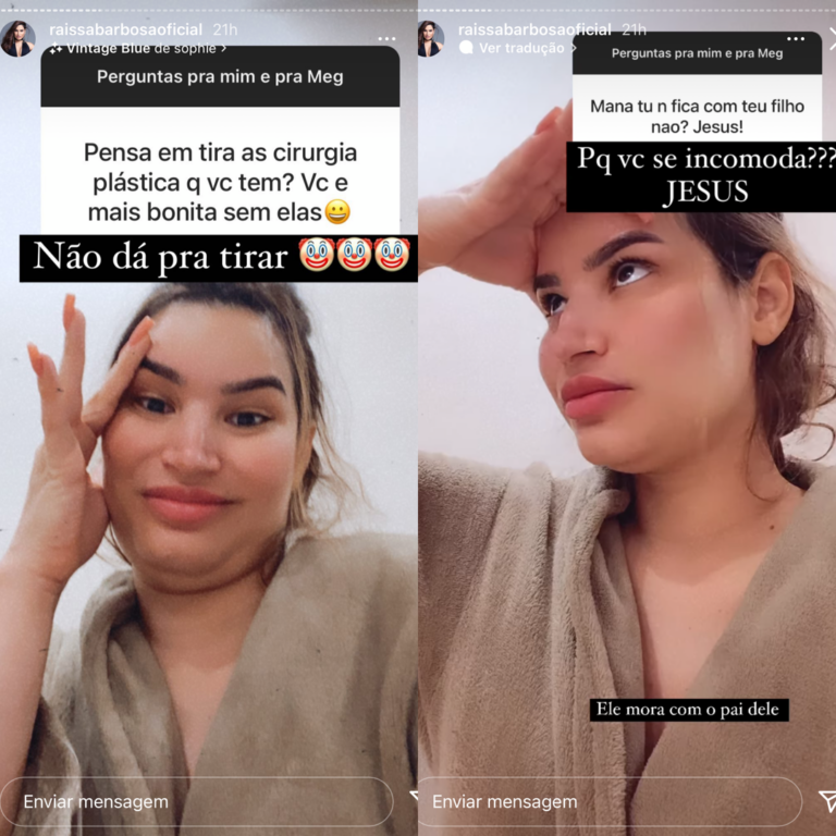 Acreana Raissa é questionada por seguidor sobre filho: “Mana, tu não fica com o teu filho não? Jesus!”