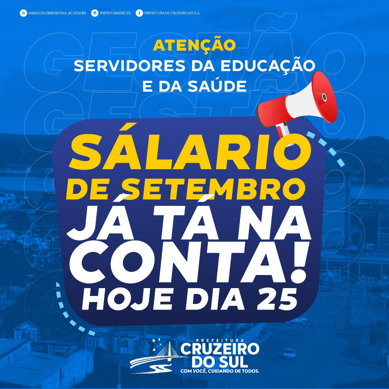 Cruzeiro do Sul 117 anos: Prefeitura inicia pagamento de salários de servidores municipais