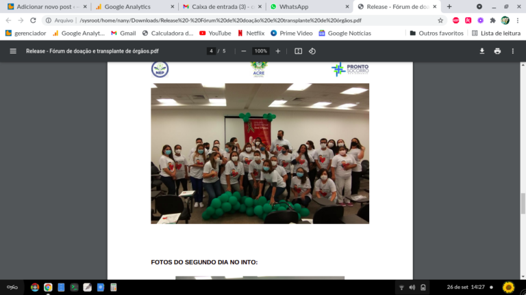 Huerb realiza VI Fórum de Doação e Transplante de Órgãos e Tecidos de Rio Branco