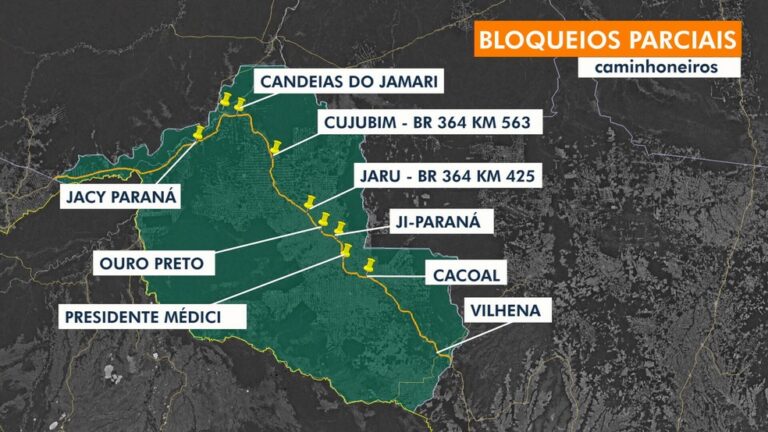 Paralisação de caminhoneiros em Rondônia já ameaça o abastecimento do Acre