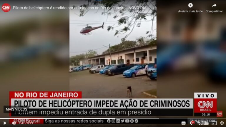 Piloto de helicóptero é rendido por criminosos no ar no Rio de Janeiro; VÍDEO