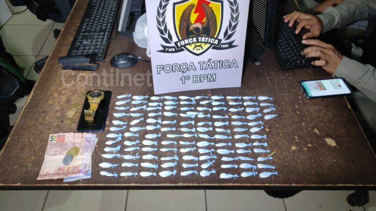 PM prende dois maiores e apreende menor vendendo drogas em residência na Capital