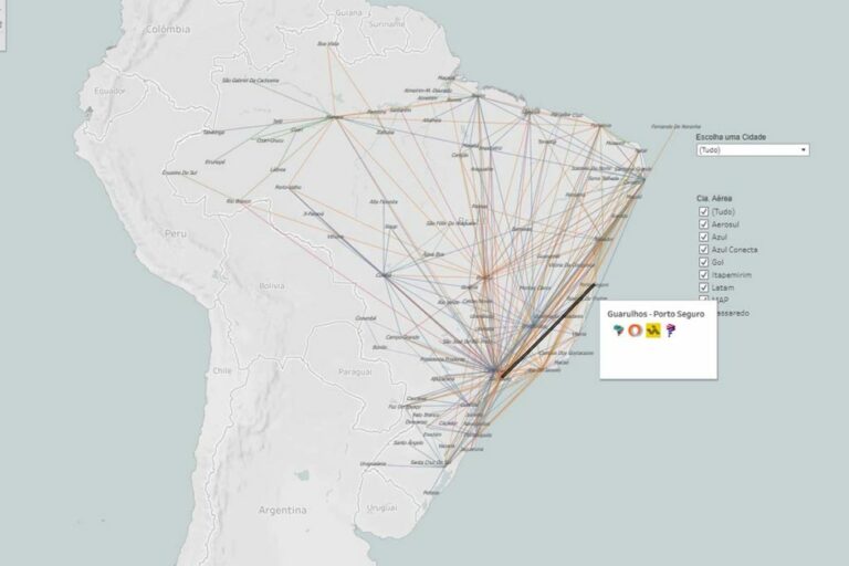 Novo recurso online e interativo permite ver quais são todas as rotas aéreas do Brasil