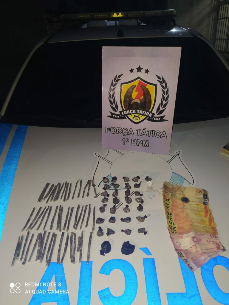 Adolescente é apreendido em flagrante vendendo cocaína e maconha em Rio Branco