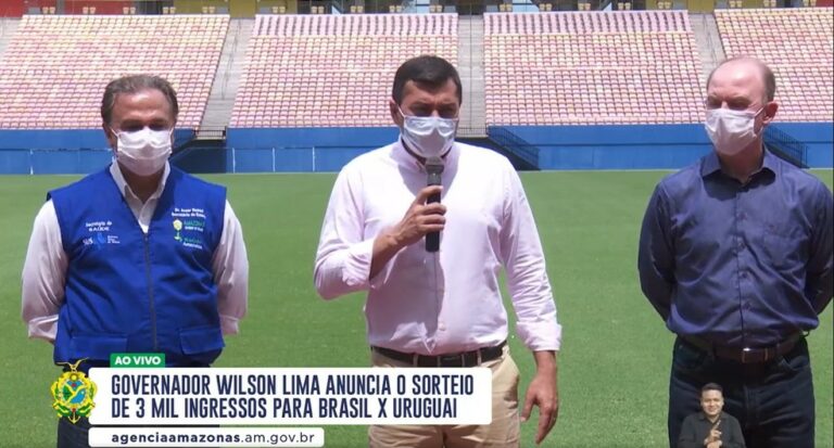 Três mil ingressos do jogo do Brasil serão sorteados entre pessoas que tomaram a vacina contra a Covid no AM