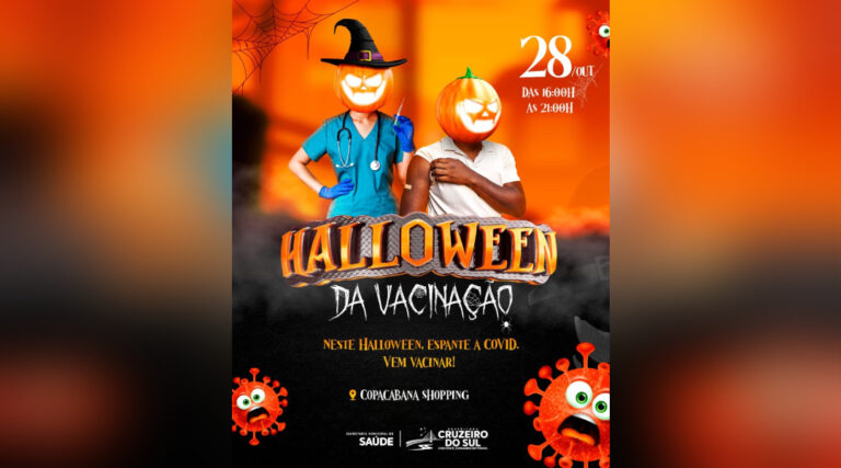 Saúde de Cruzeiro do Sul vai realizar Halloween da vacinação dia 28 no Shopping