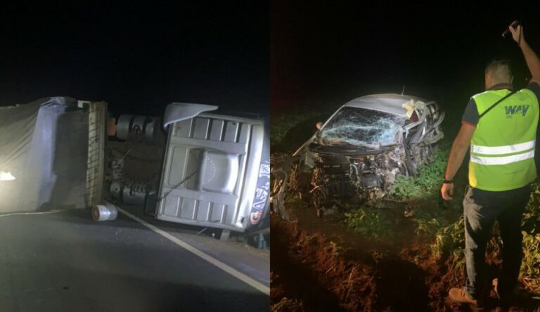 Bebê de um ano tem perna amputada após acidente entre carro e carreta