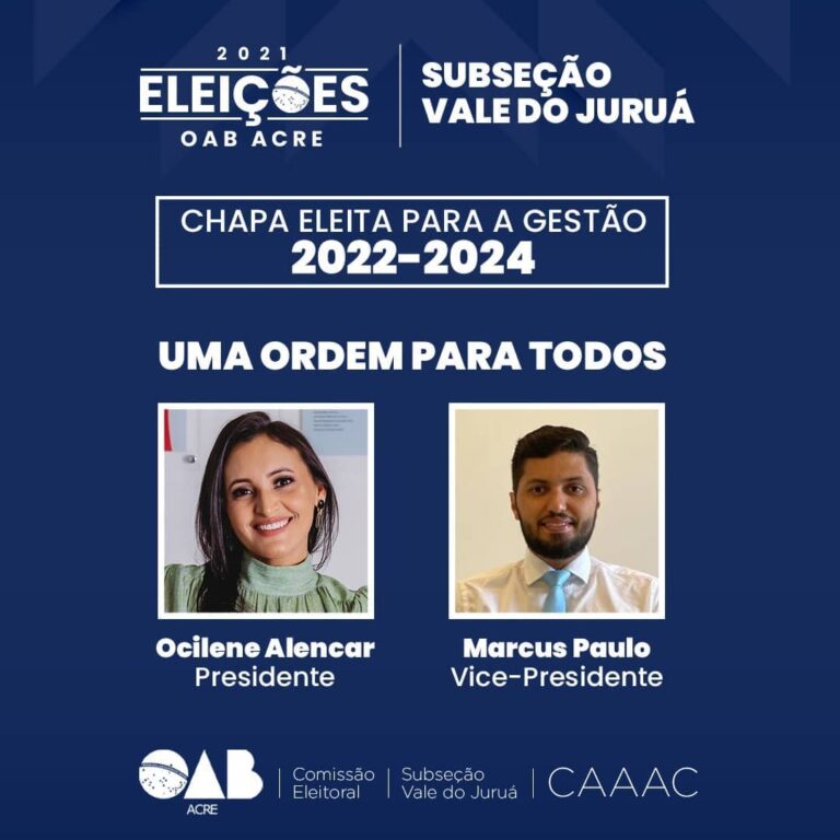 Chapa 10 vence as eleições da OAB/AC, subseção Vale do Juruá