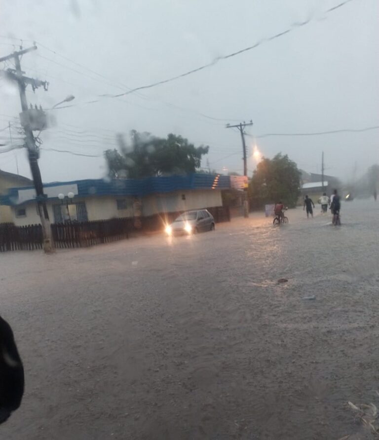 Temporal deixa ruas e terrenos alagados em Sena Madureira; confira as imagens