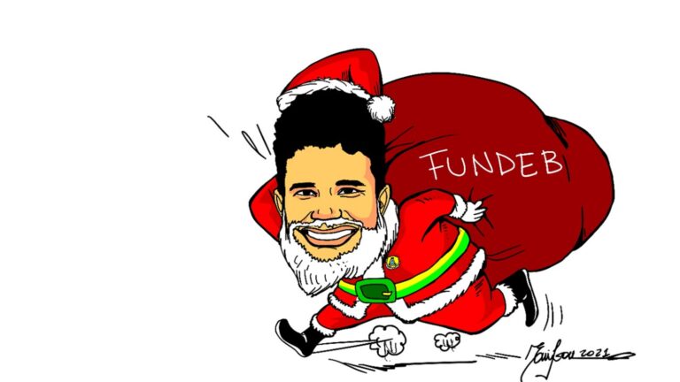 Presente de Natal? Repasse de Gladson a professores é tema de charge de Enilson Amorim