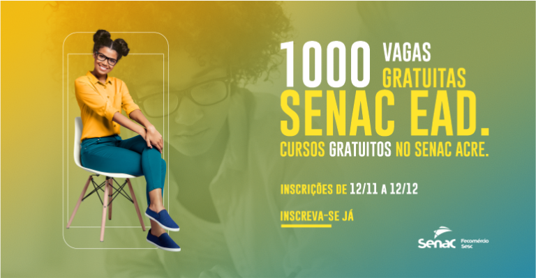 Senac Acre oferta mais de mil vagas em cursos gratuitos