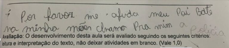 Polícia prende pai de menina que escreveu pedido de socorro à mãe na prova escolar, em RO