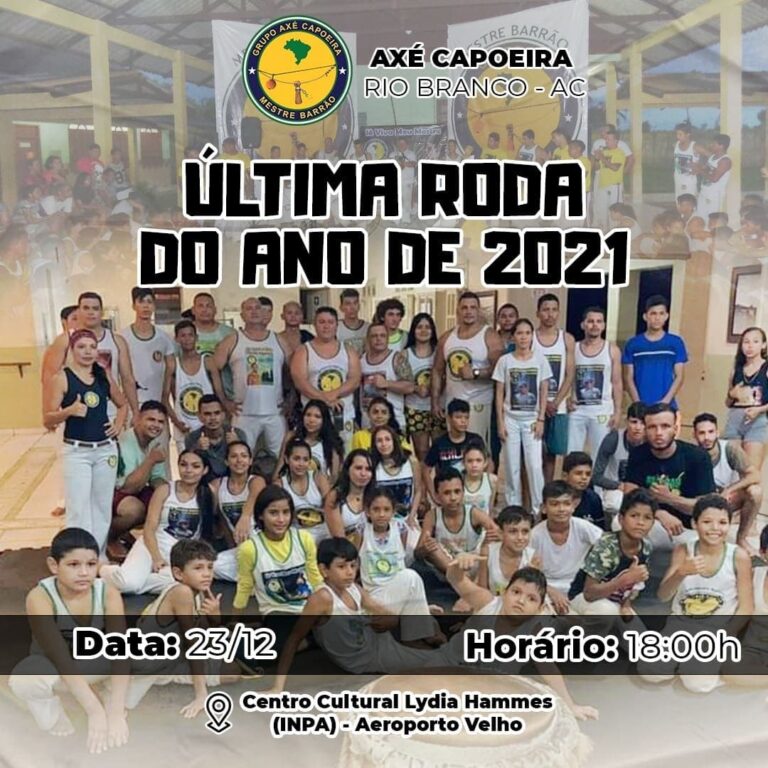 Grupo Axé Capoeira realizará a última roda do ano nesta quinta-feira em Rio Branco