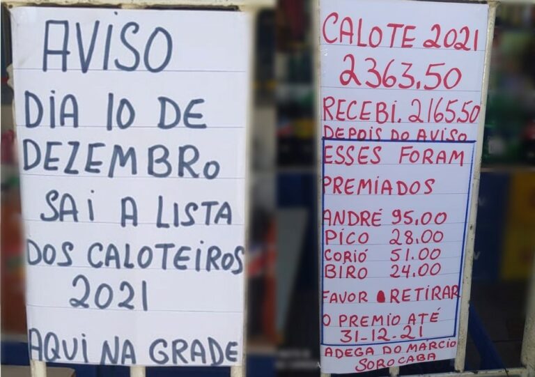 Bar viraliza na web com lista de caloteiros na porta: ‘Esses foram premiados’