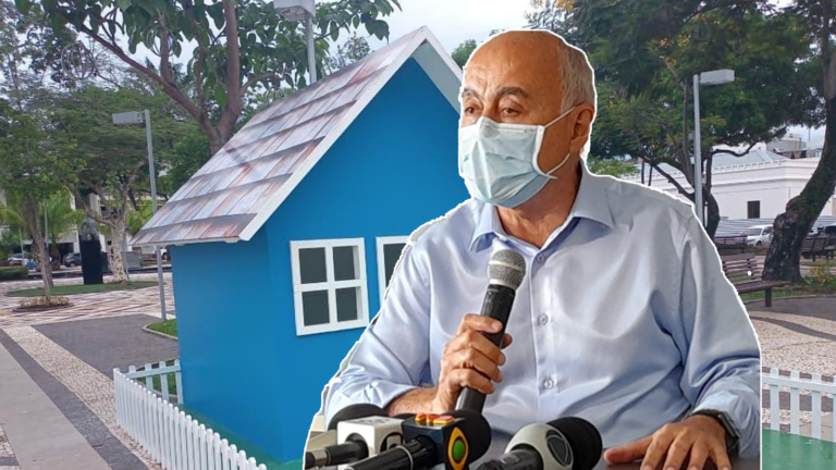 “O Natal é azul, é vermelho, é amarelo”, diz Bocalom sobre casinha do Papai Noel pintada três vezes em Rio Branco