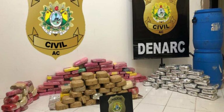 Caminhão saindo de Cruzeiro do Sul com 155 kg de cocaína é apreendido no Acre