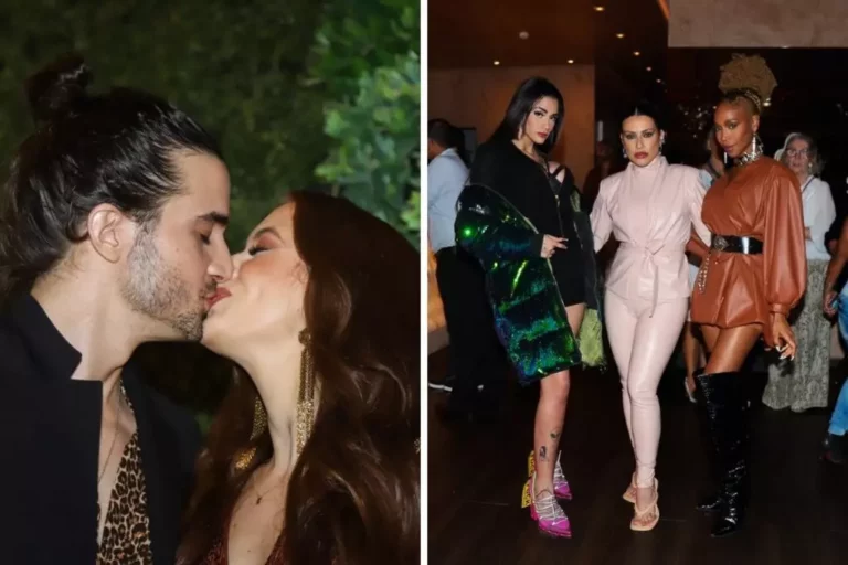 Fiuk troca beijos com a namorada em lançamento de Cleo e Karol Conká