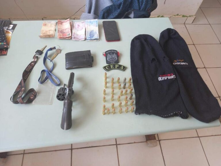 PM apreende arma de fogo e evita roubos na zona rural de Acrelândia