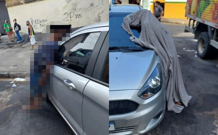 Homem morre em pé, encostado em carro, e cena assusta moradores