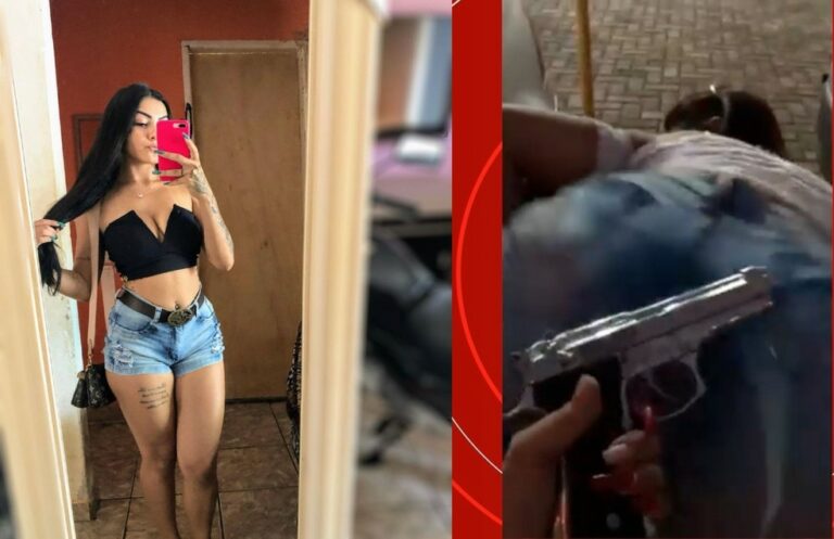 Jovem é presa após gravar vídeo ‘ostentando’ arma enquanto amiga dança em bar; veja vídeo