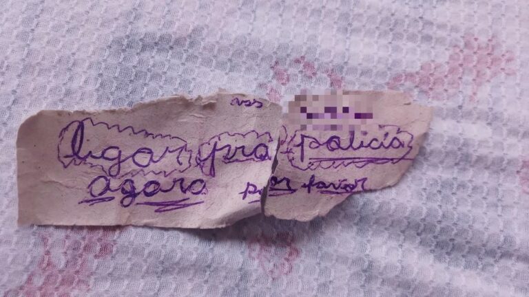 Menina de 11 anos vítima de abuso sexual pede socorro à irmã em bilhete: ‘liga pra polícia agora’