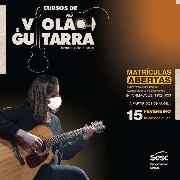 Inscrições abertas para curso de violão e guitarra no Sesc em fevereiro