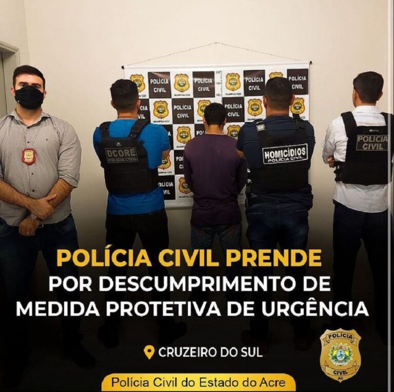 Em Cruzeiro do Sul, Polícia Civil prende por descumprimento de medida protetiva de urgência
