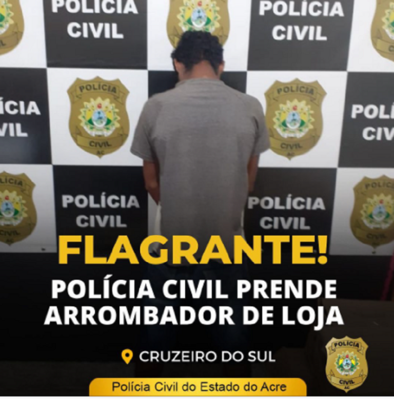 Polícia Civil prende homem de 21 anos em flagrante após arrombar uma loja em CZS
