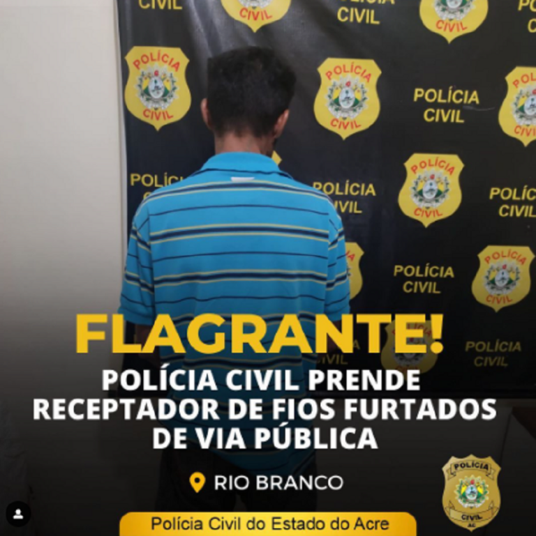 Em Rio Branco, Polícia Civil prende receptador de fios furtados de via pública