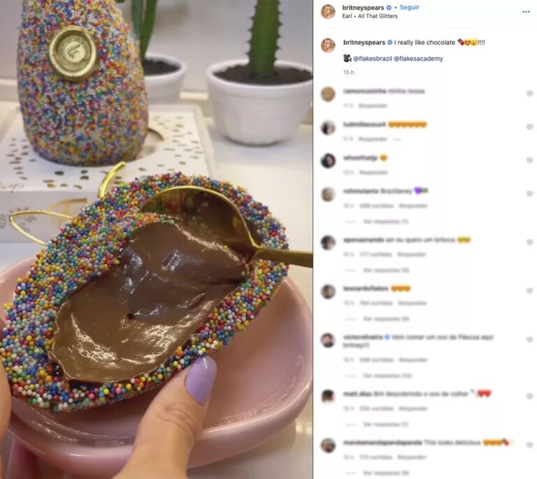 Britney Spears publica vídeo de Ovo de Páscoa artesanal feito por confeitaria de Rondônia