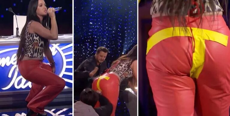 Katy Perry rasga a calça ao cantar no ‘American Idol’