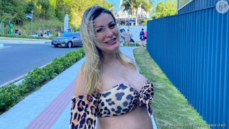 Andressa Urach exibe corpo pós-parto um mês após nascimento do filho: ‘Pouquinho inchada’