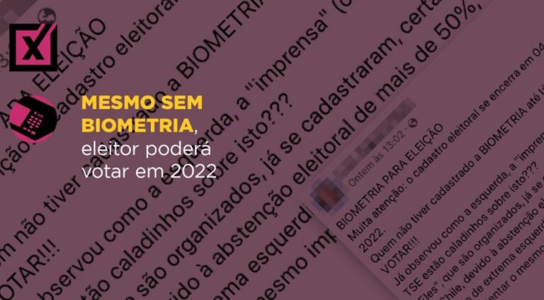 Mesmo sem biometria, eleitor poderá votar em 2022
