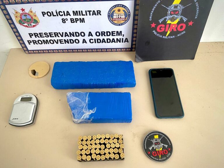 Polícia Militar apreende munições e entorpecente em Sena Madureira