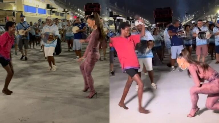 Sabrina Sato samba com catadora de latinha que viralizou na Sapucaí