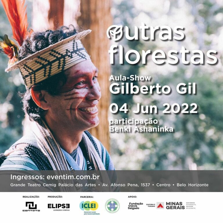 Líder indígena do Acre se apresenta com Gilberto Gil em evento voltado para o meio ambiente