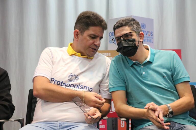 Calegário participa de evento ao lado de Gladson e fala de divergências: “Em primeiro lugar é o bem estar da nossa população”
